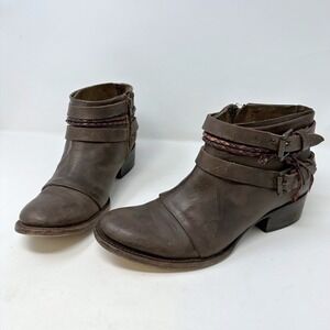 Freebird Simba‎ Leather Ankle Bootie Brown Size 9